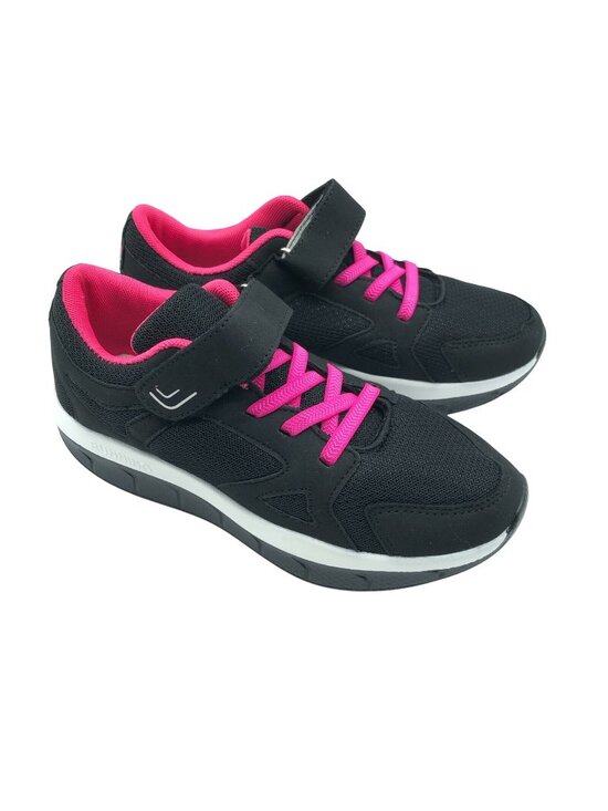Fashion Shoes - Fashion Womens Sneakers Running Shoes Mesh Hook & Loop Black Pink Size 5.5
